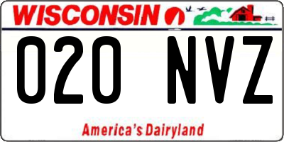 WI license plate 020NVZ