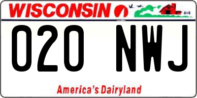 WI license plate 020NWJ