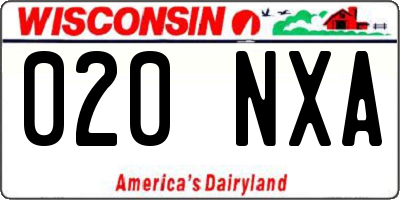 WI license plate 020NXA