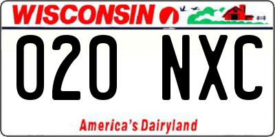 WI license plate 020NXC