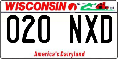 WI license plate 020NXD