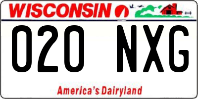 WI license plate 020NXG