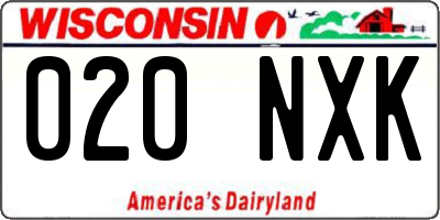 WI license plate 020NXK