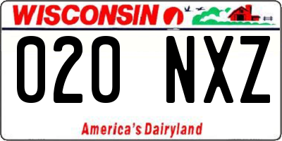 WI license plate 020NXZ