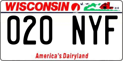 WI license plate 020NYF