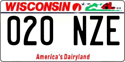 WI license plate 020NZE