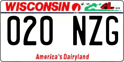 WI license plate 020NZG