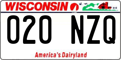 WI license plate 020NZQ