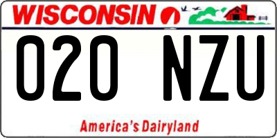 WI license plate 020NZU