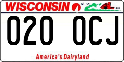 WI license plate 020OCJ