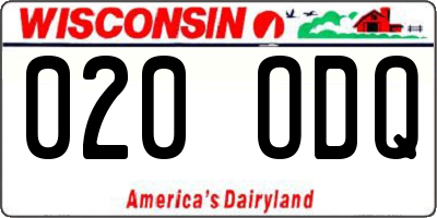 WI license plate 020ODQ