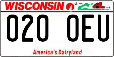 WI license plate 020OEU