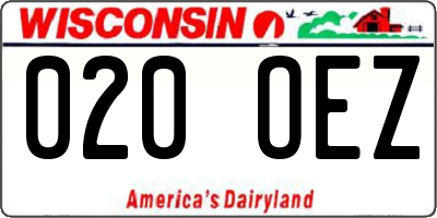 WI license plate 020OEZ