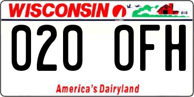 WI license plate 020OFH