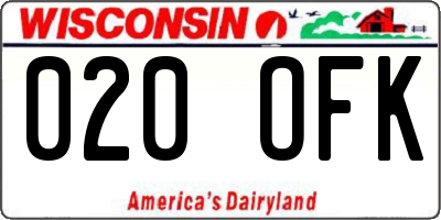 WI license plate 020OFK