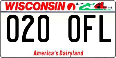 WI license plate 020OFL