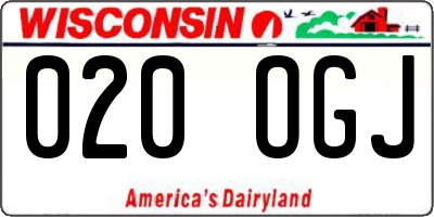 WI license plate 020OGJ