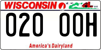WI license plate 020OOH