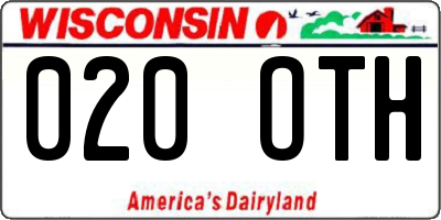 WI license plate 020OTH