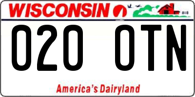 WI license plate 020OTN