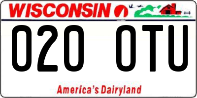WI license plate 020OTU