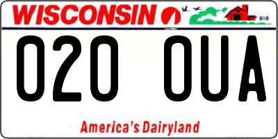 WI license plate 020OUA