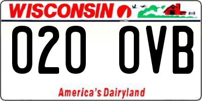 WI license plate 020OVB