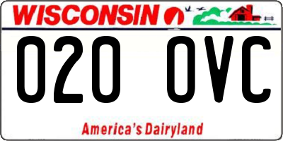 WI license plate 020OVC