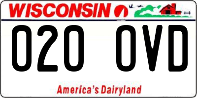 WI license plate 020OVD