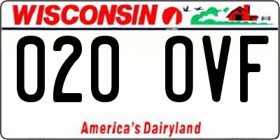 WI license plate 020OVF