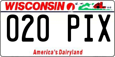 WI license plate 020PIX