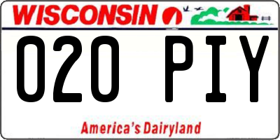 WI license plate 020PIY