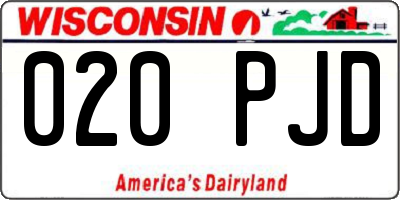 WI license plate 020PJD