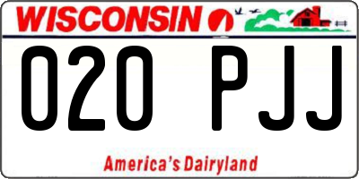 WI license plate 020PJJ