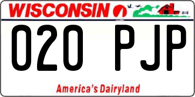 WI license plate 020PJP