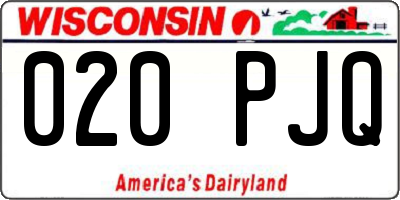 WI license plate 020PJQ