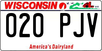 WI license plate 020PJV