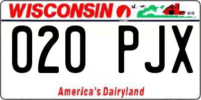 WI license plate 020PJX
