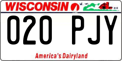 WI license plate 020PJY