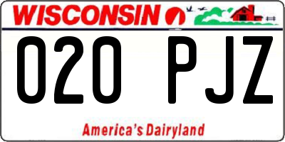 WI license plate 020PJZ