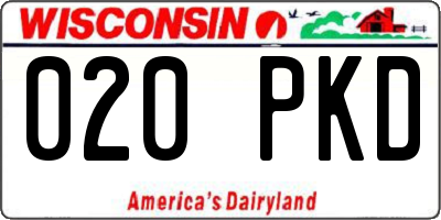 WI license plate 020PKD