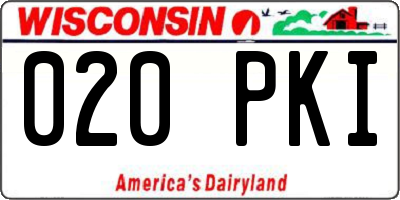WI license plate 020PKI
