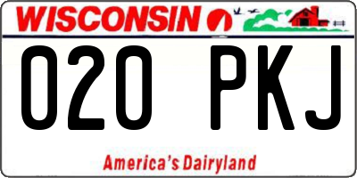WI license plate 020PKJ