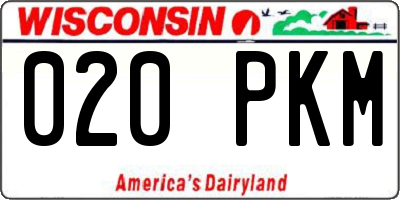WI license plate 020PKM