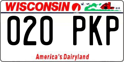 WI license plate 020PKP