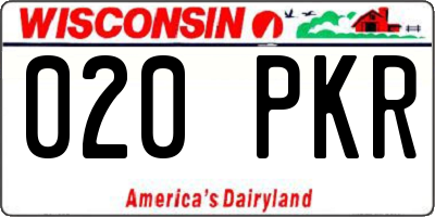 WI license plate 020PKR