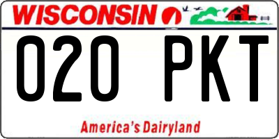 WI license plate 020PKT