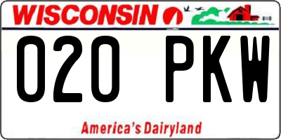 WI license plate 020PKW