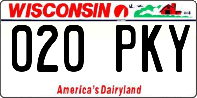 WI license plate 020PKY