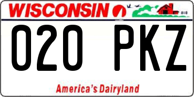 WI license plate 020PKZ